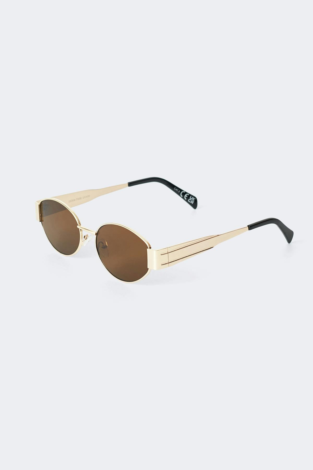 Oval metal frame sunglasses