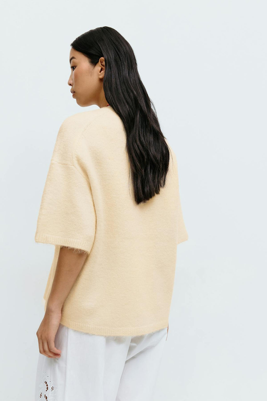 Knitted short sleeve top