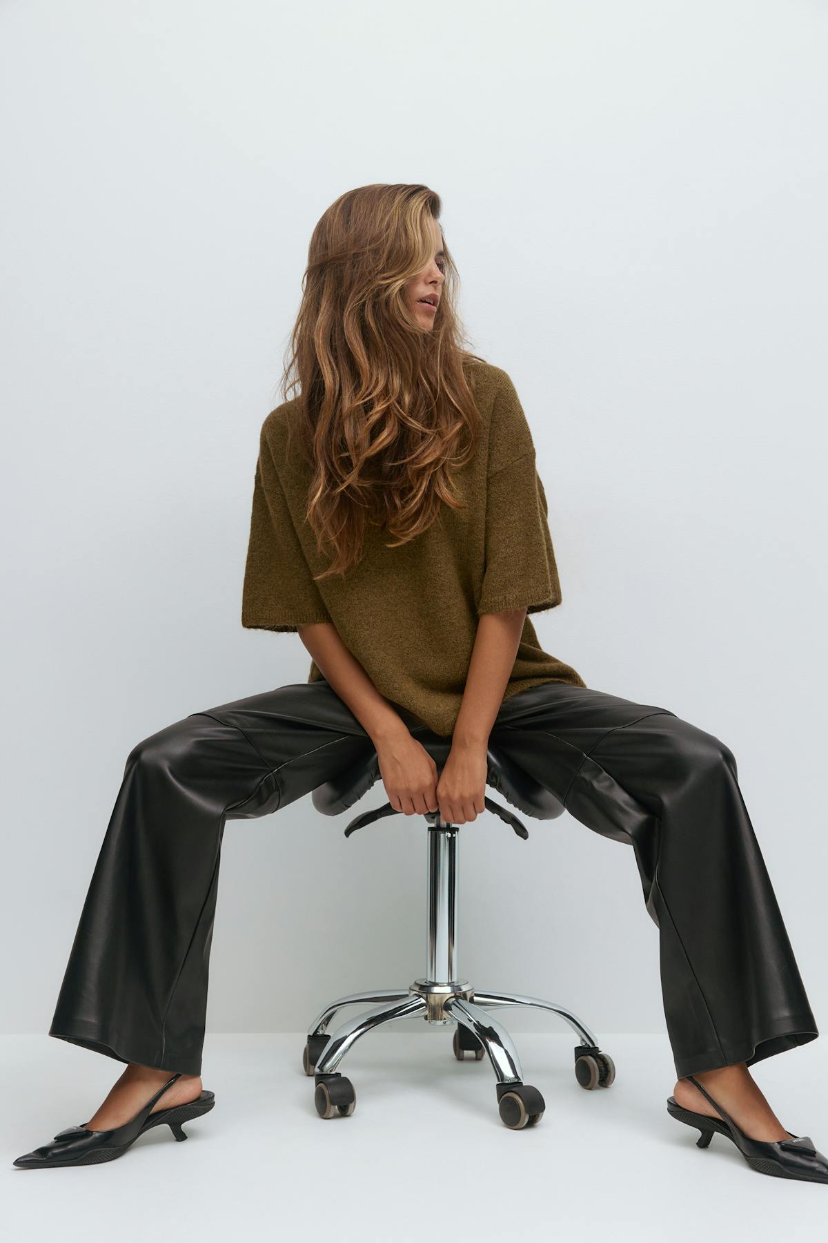 Knitted short sleeve top