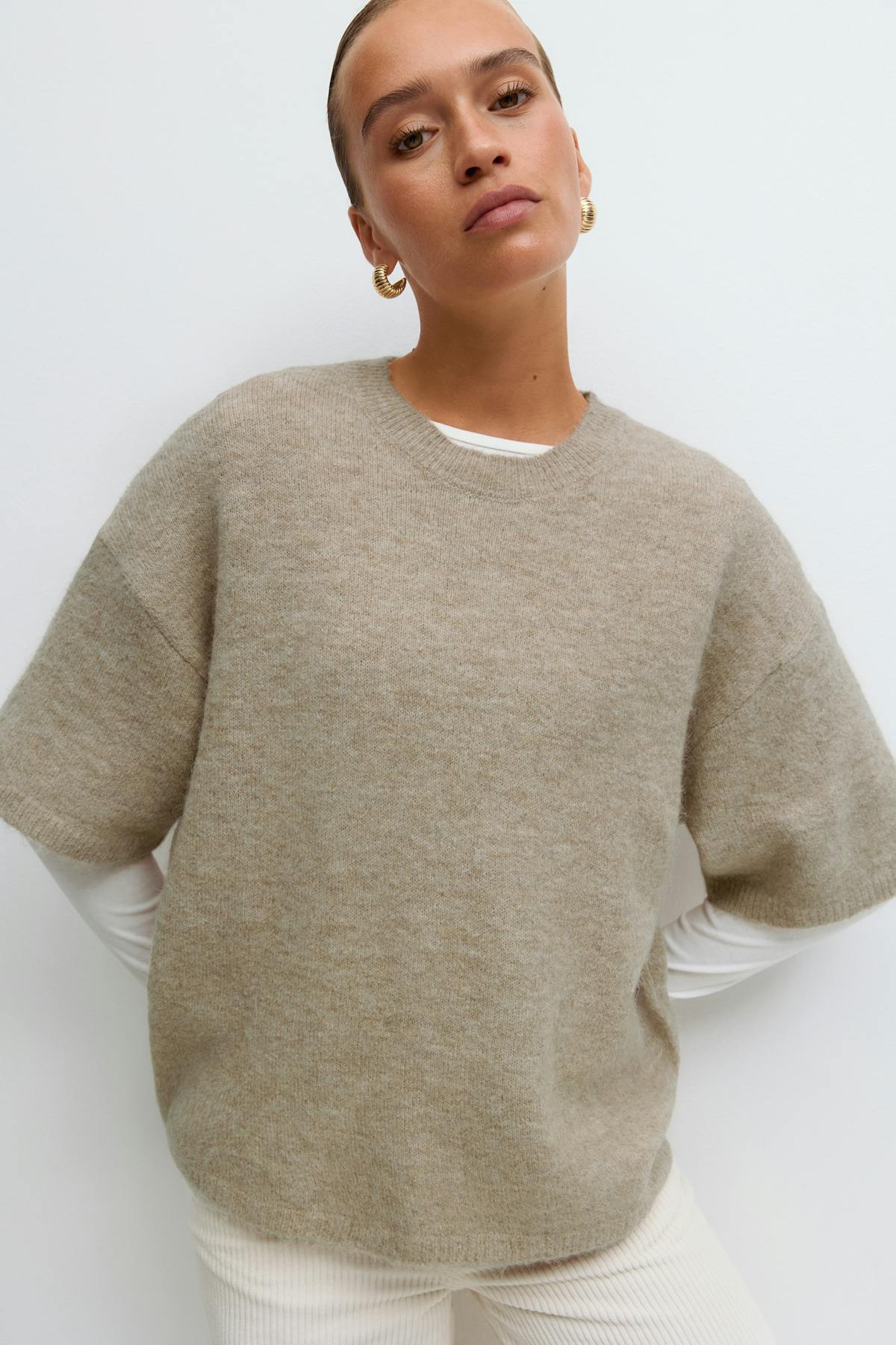 Knitted short sleeve top