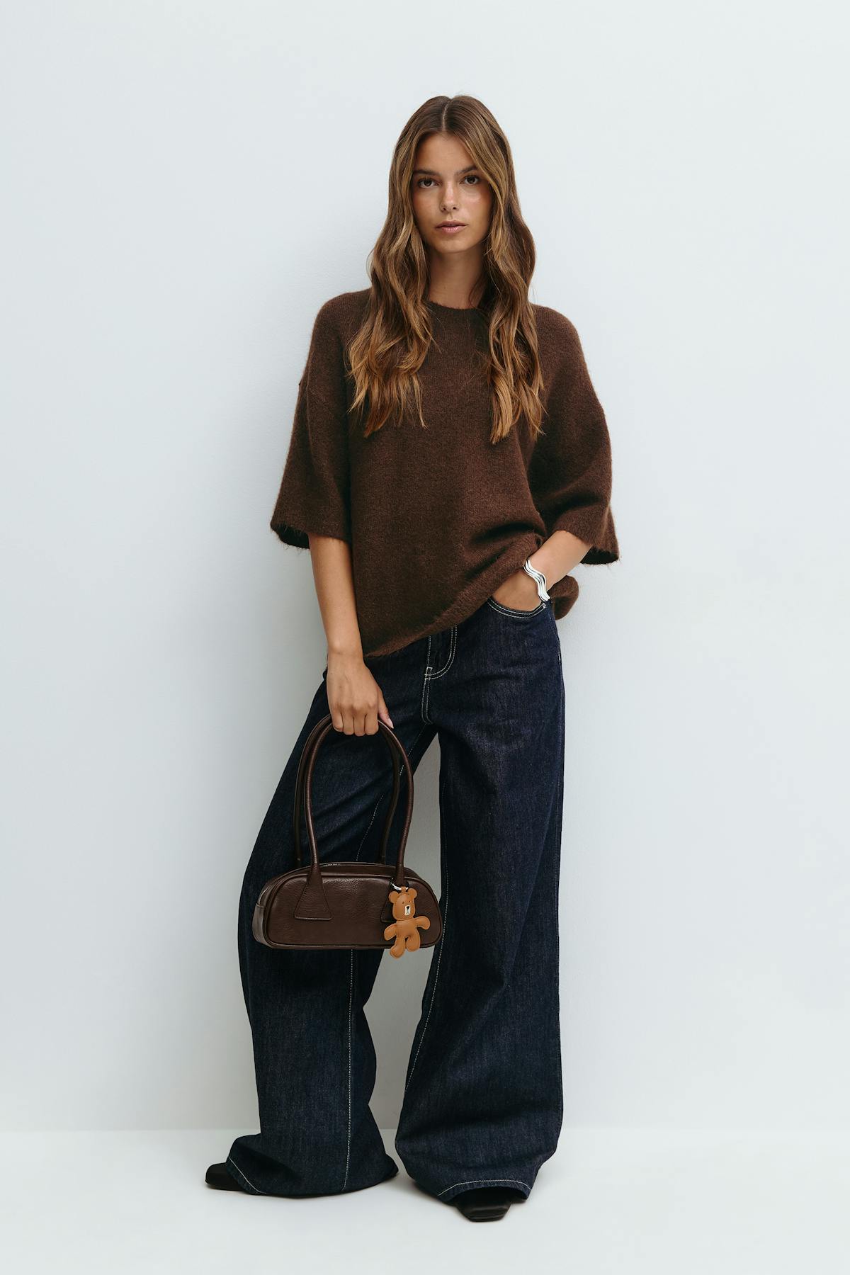 Knitted short sleeve top