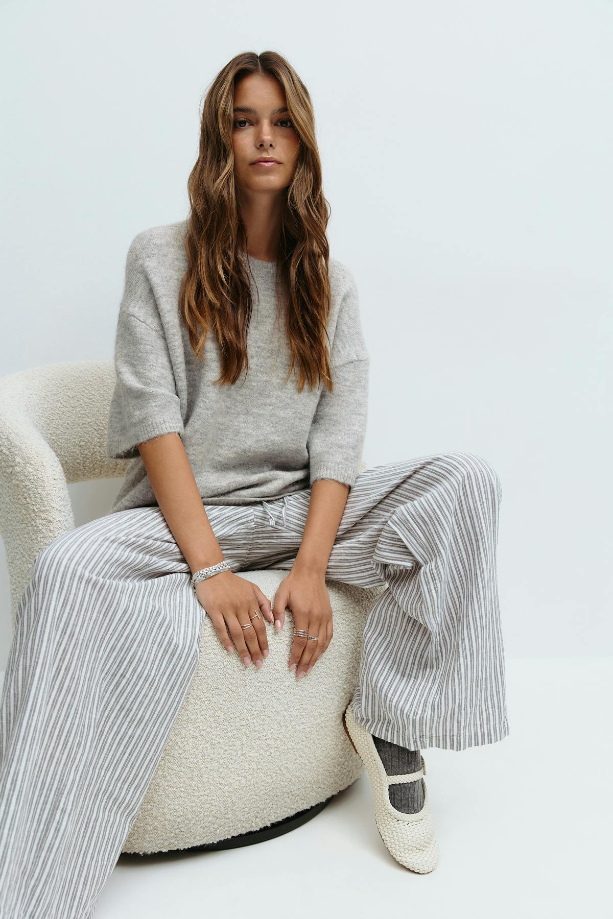 Knitted short sleeve top
