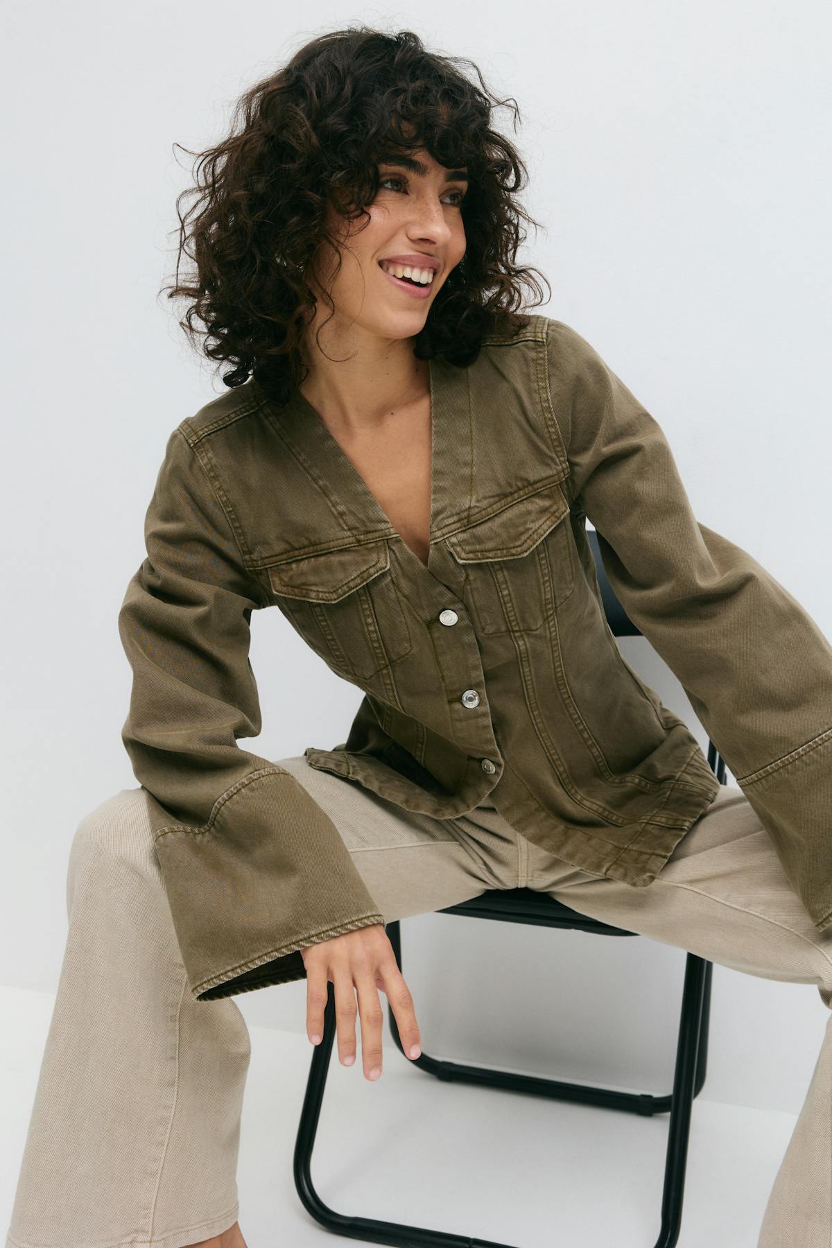 Shaped denim jacket.