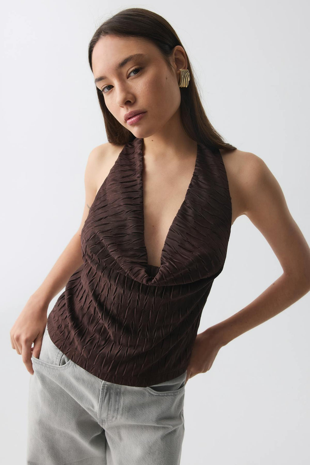 Cowl neck top