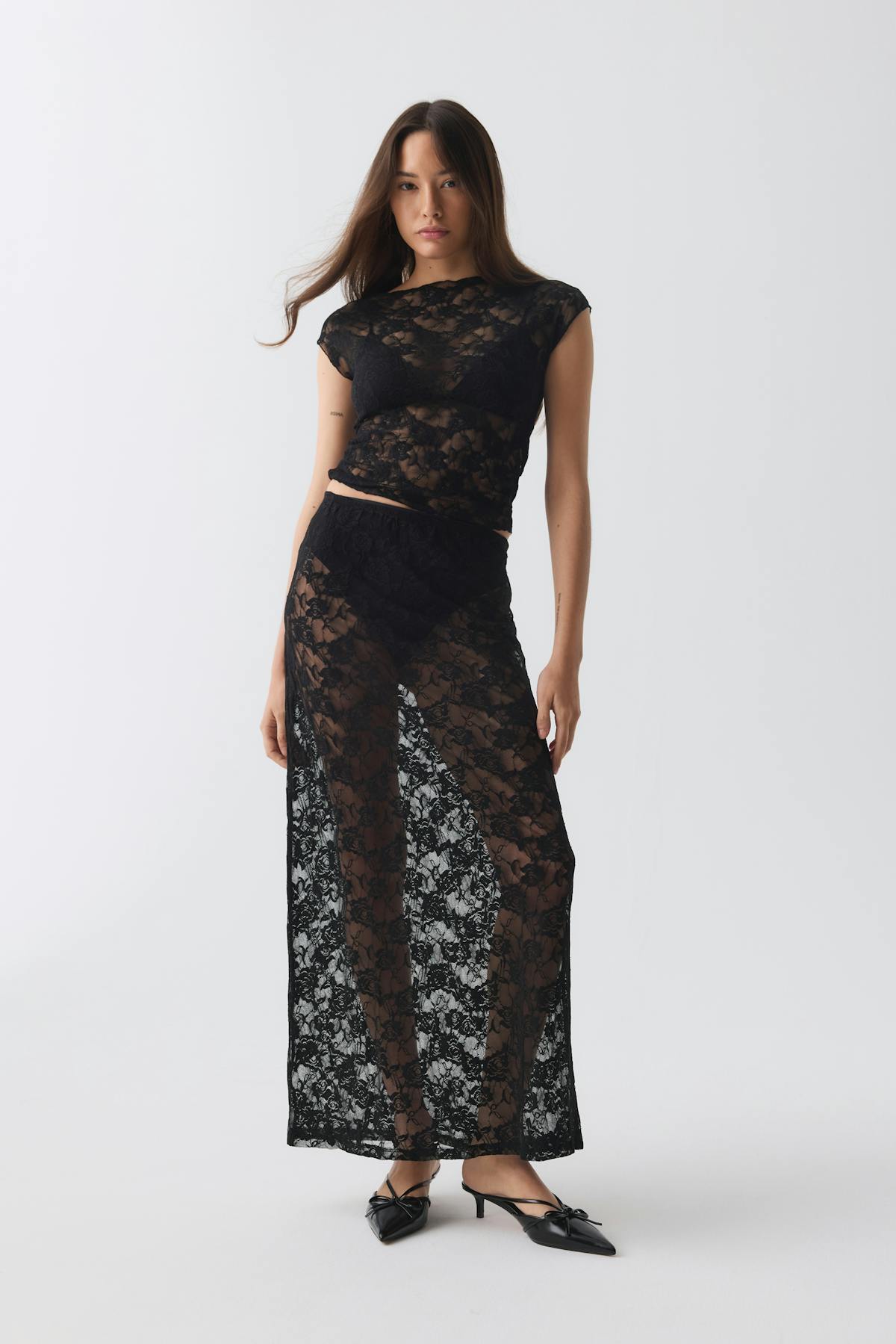 Lace maxi skirt