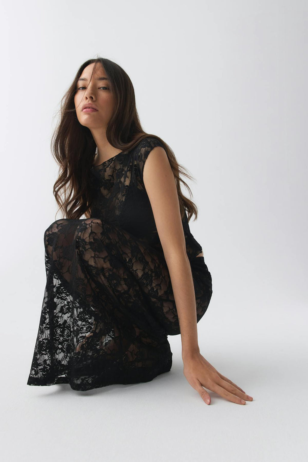 Lace maxi skirt