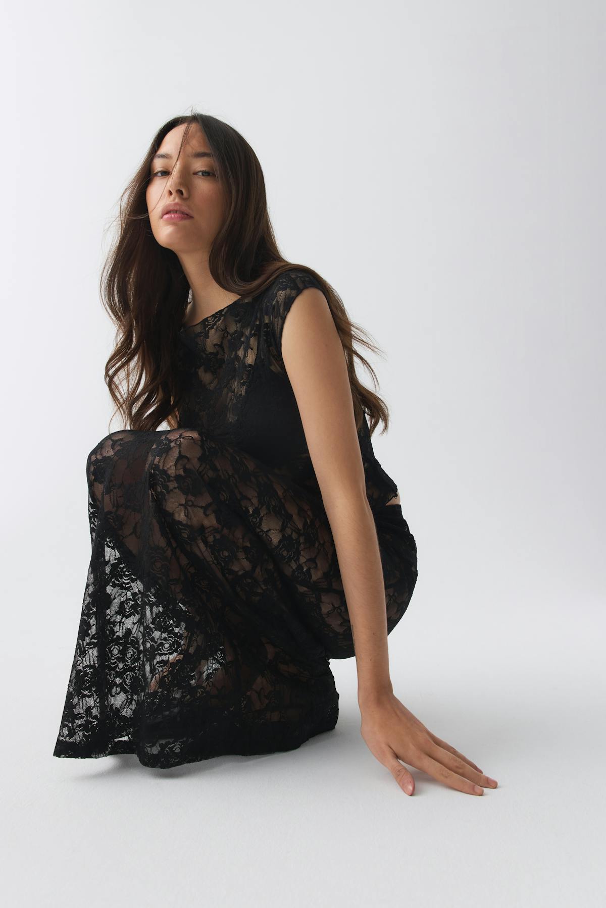 Lace maxi skirt