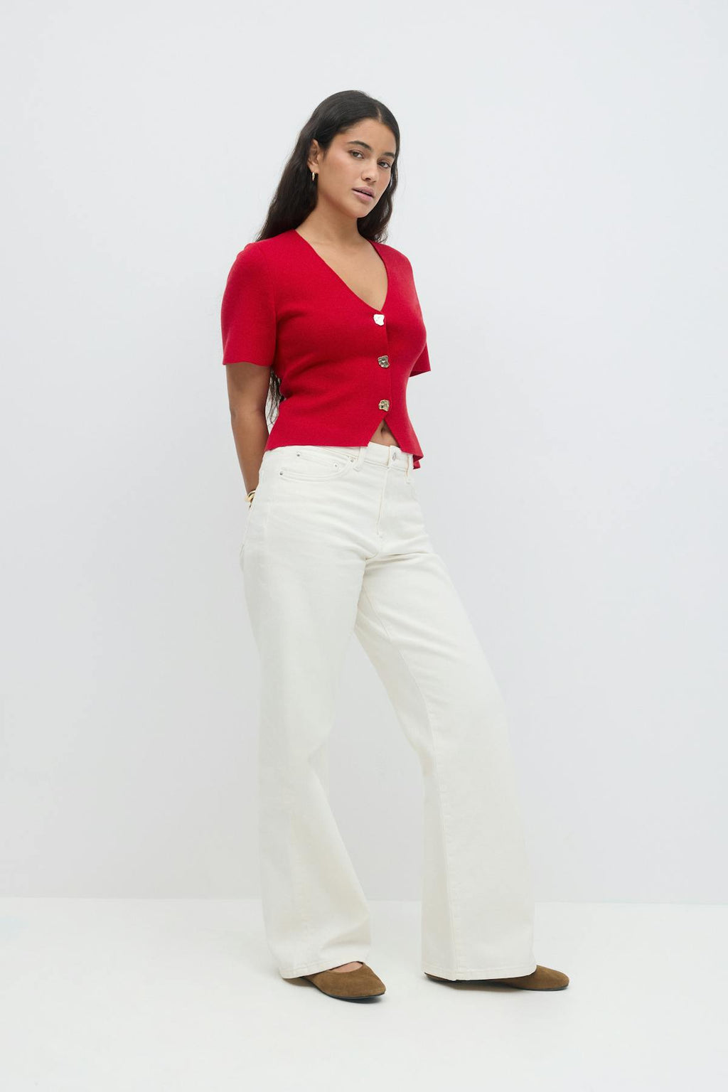 Knitted button top