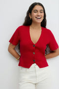 Knitted button top
