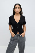 Knitted button top
