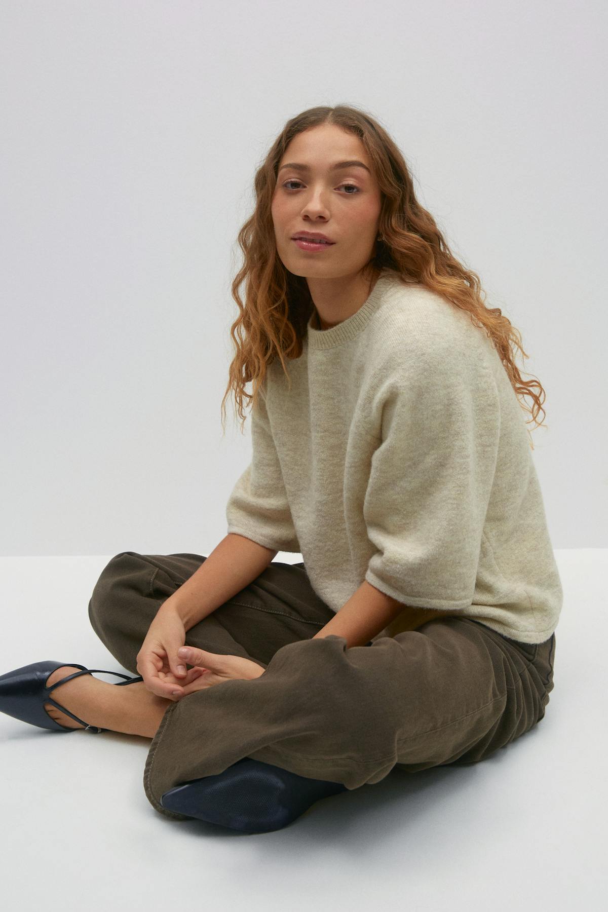 Oversized knitted tee