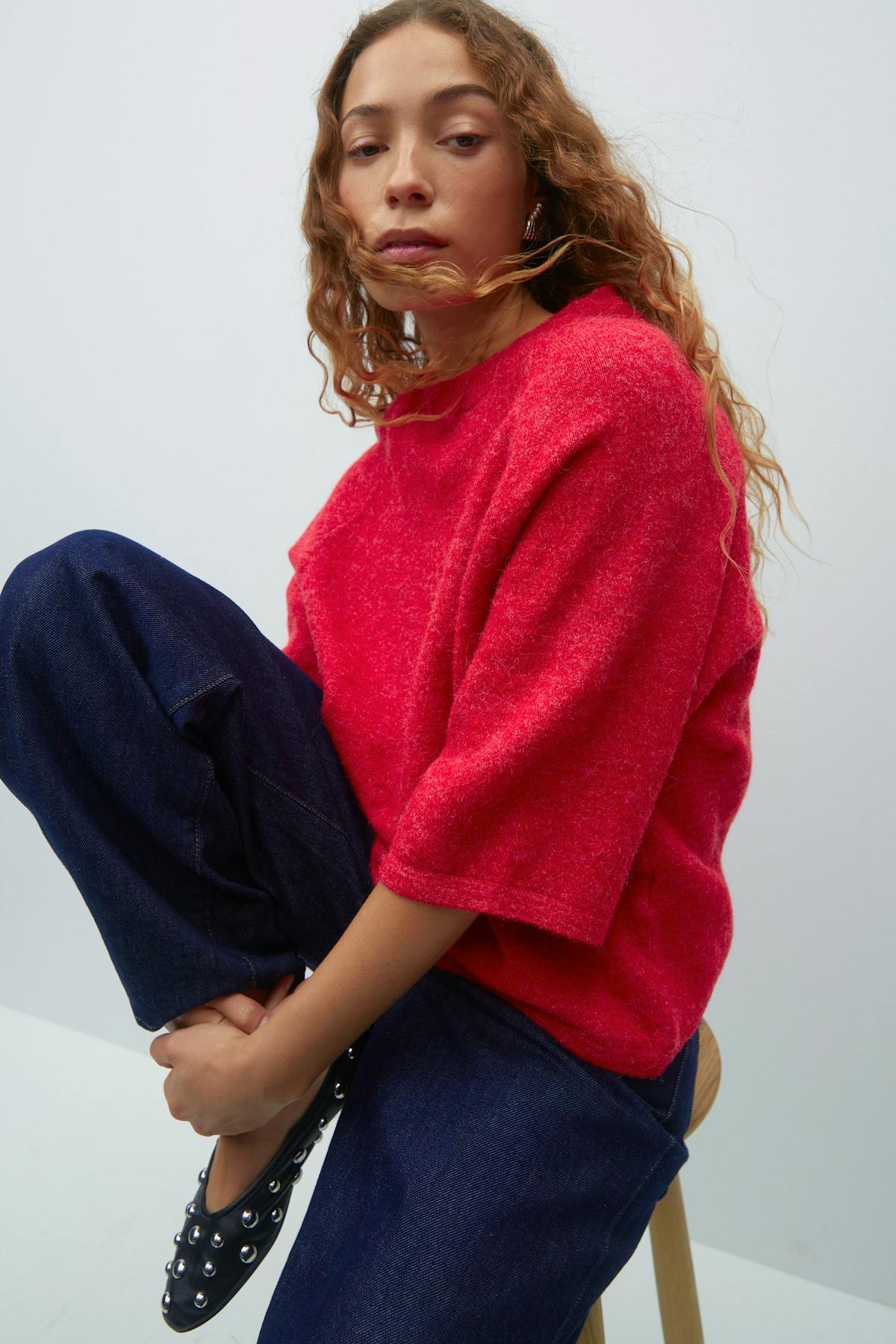 Oversized knitted tee
