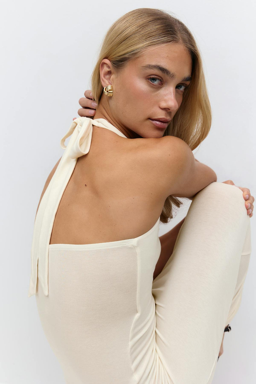 Halterneck midaxi dress