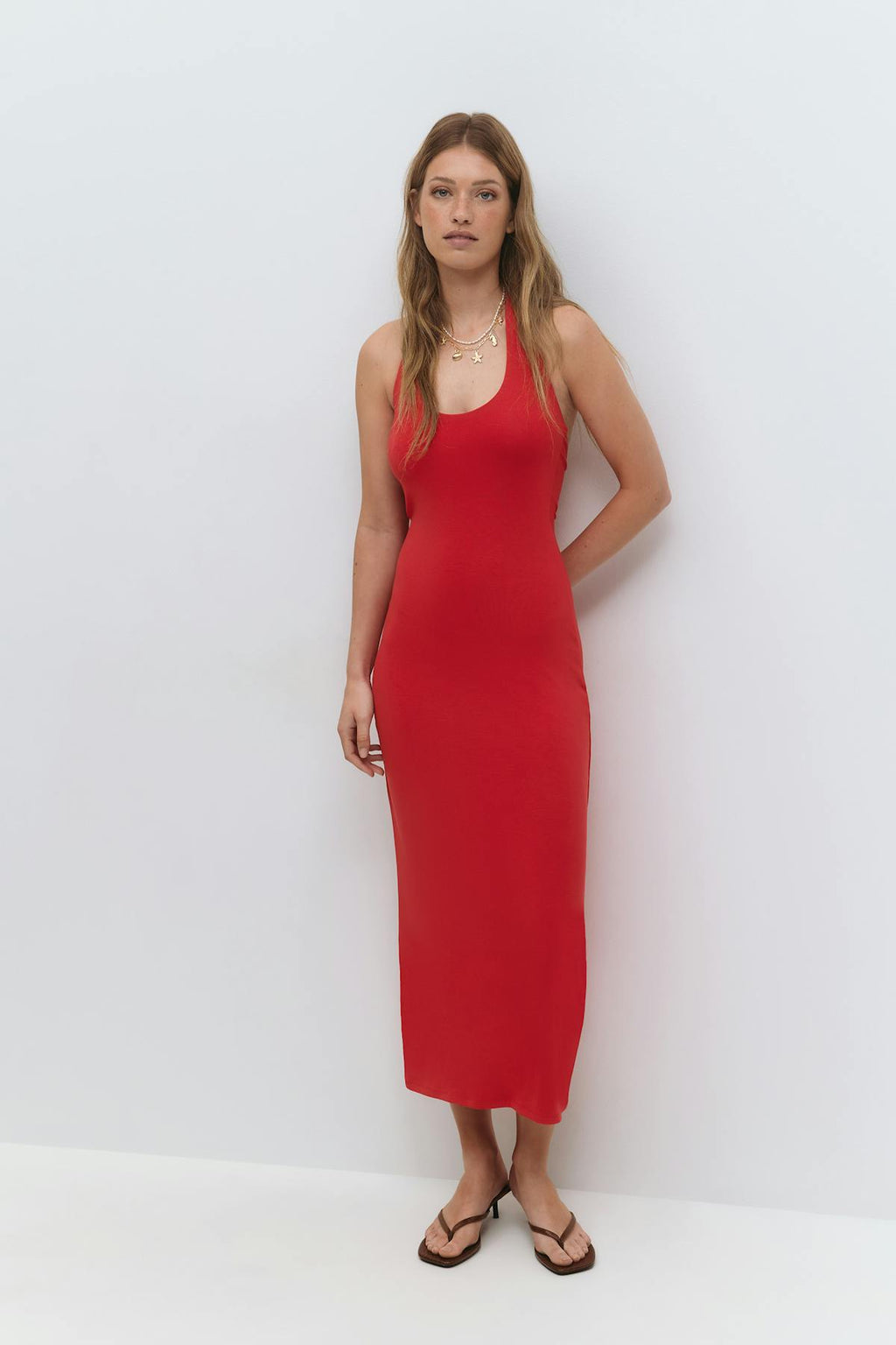 Halterneck midaxi dress