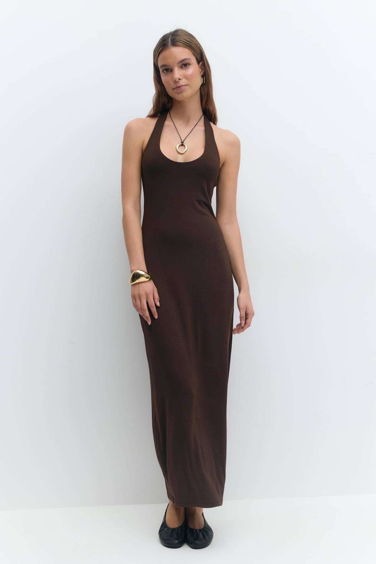 Halterneck midaxi dress