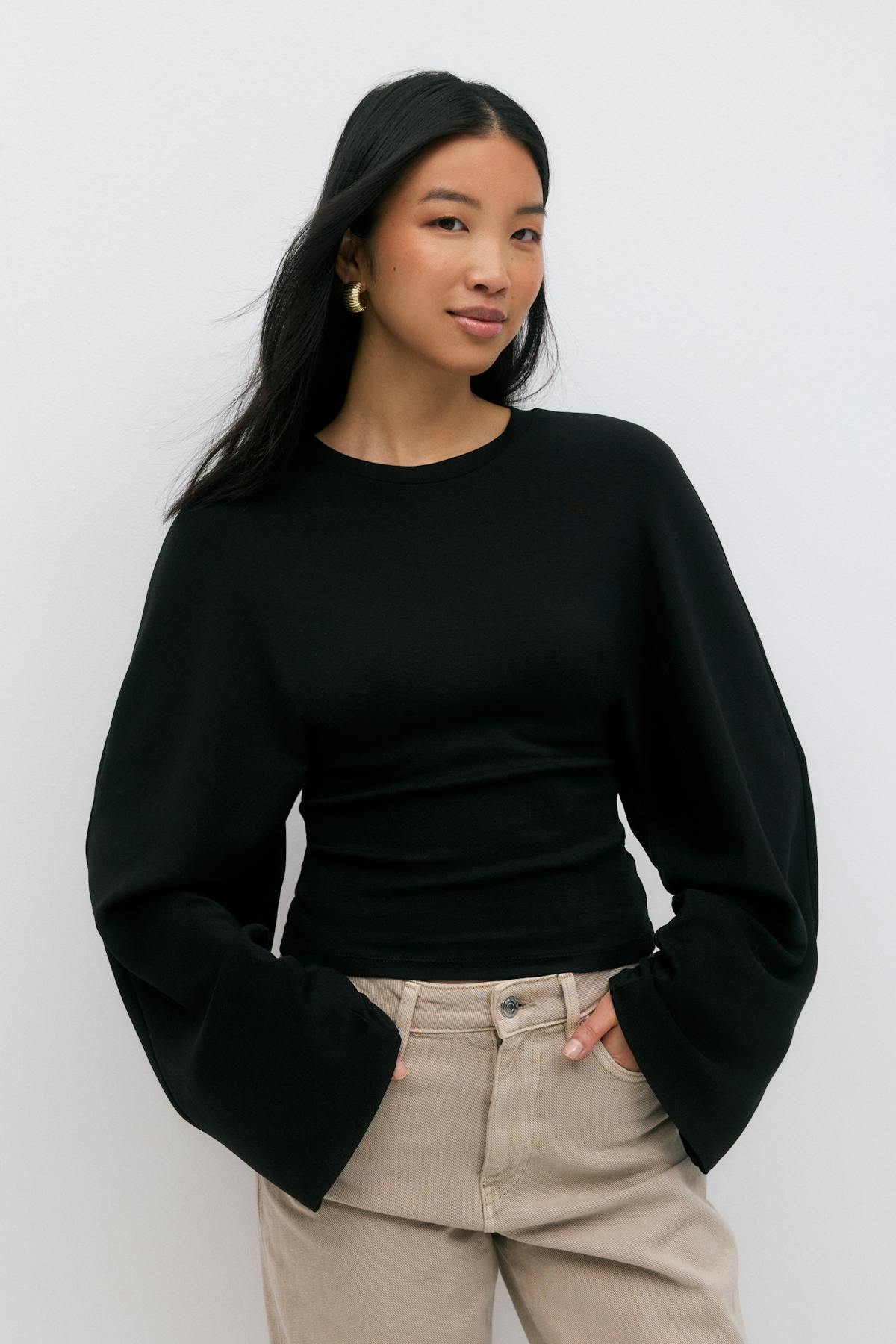 Wide sleeve top