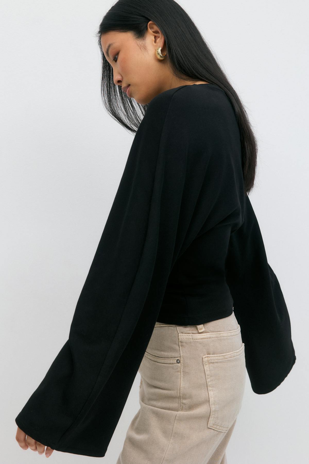 Wide sleeve top