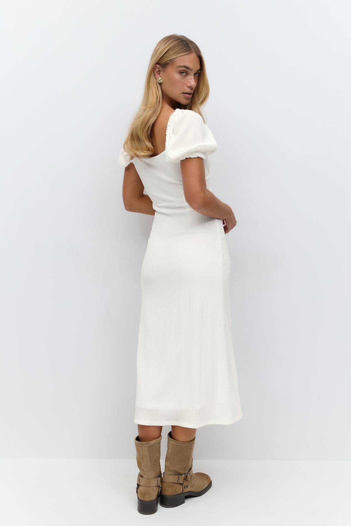 Puff sleeve midi dress