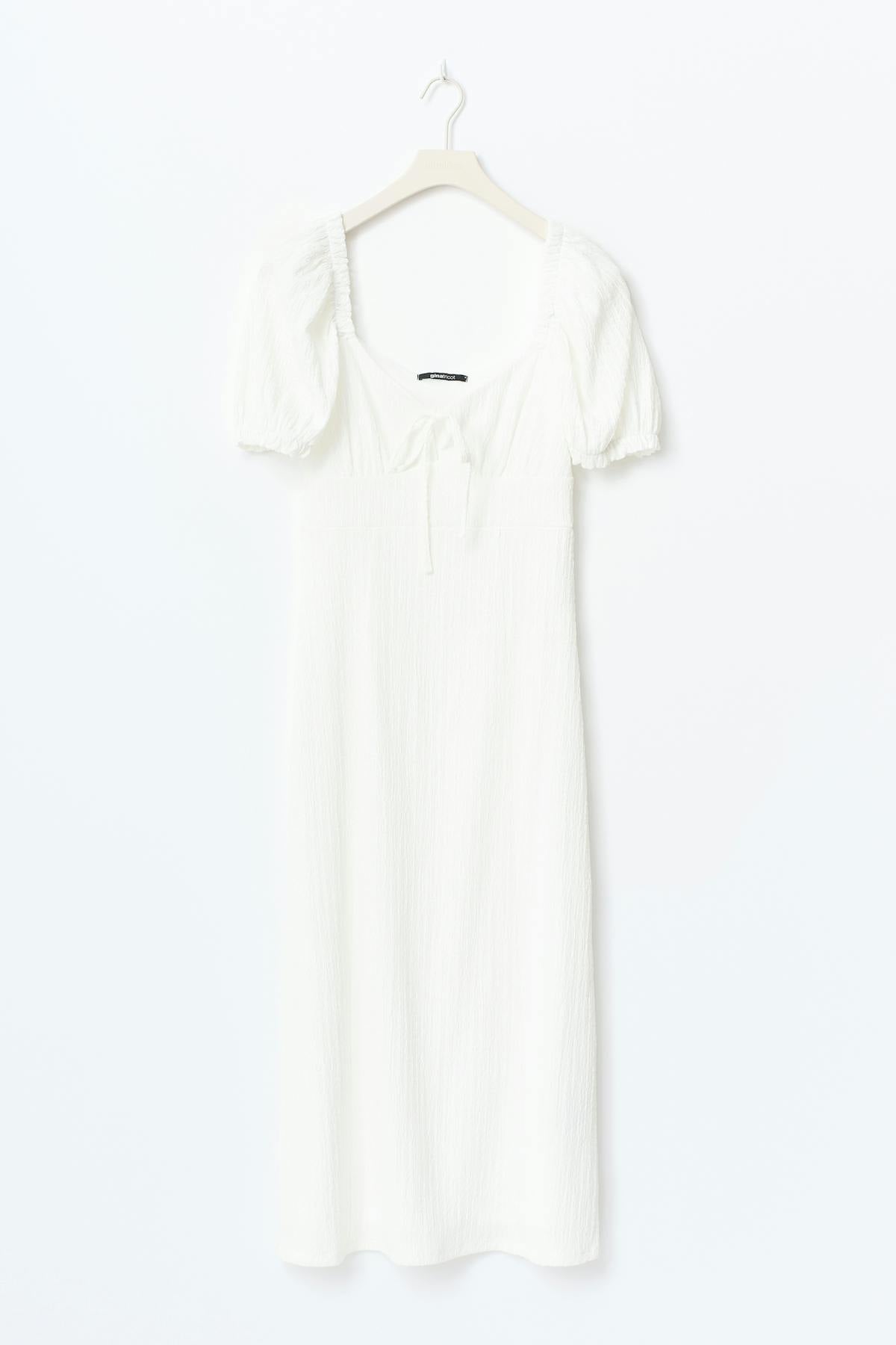 Puff sleeve midi dress