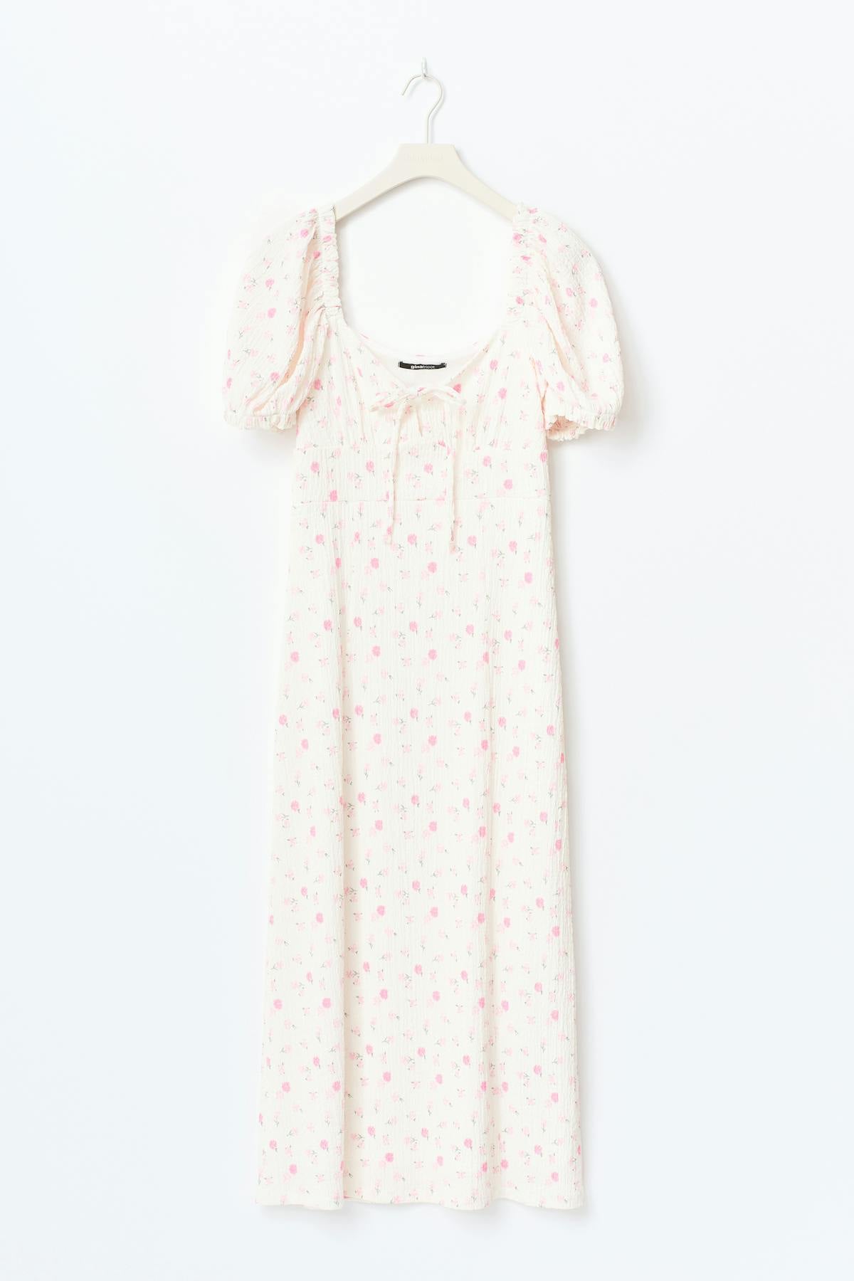 Puff sleeve midi dress