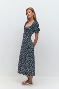 Puff sleeve midi dress