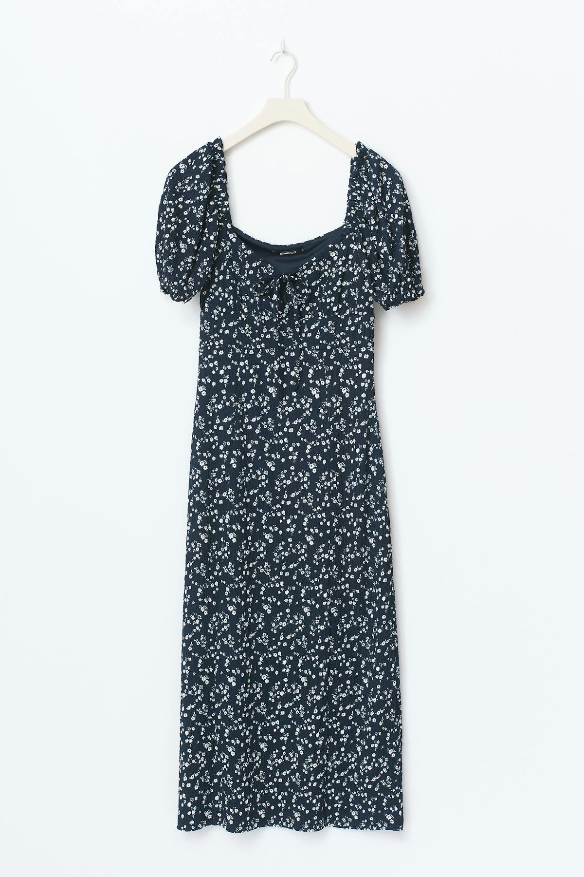 Puff sleeve midi dress