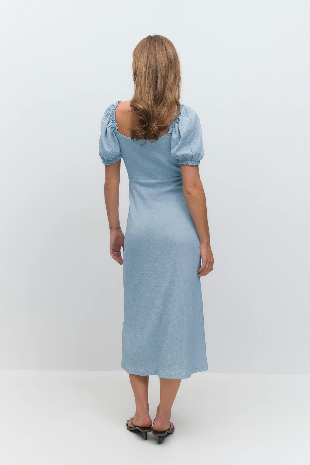 Puff sleeve midi dress