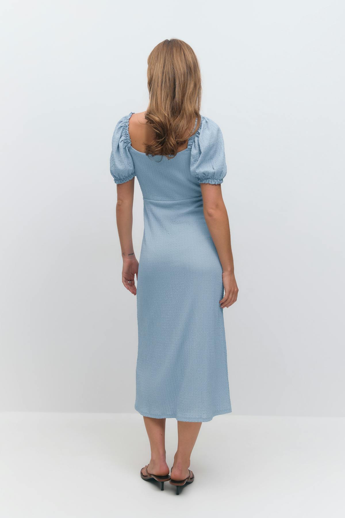 Puff sleeve midi dress