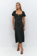 Puff sleeve midi dress