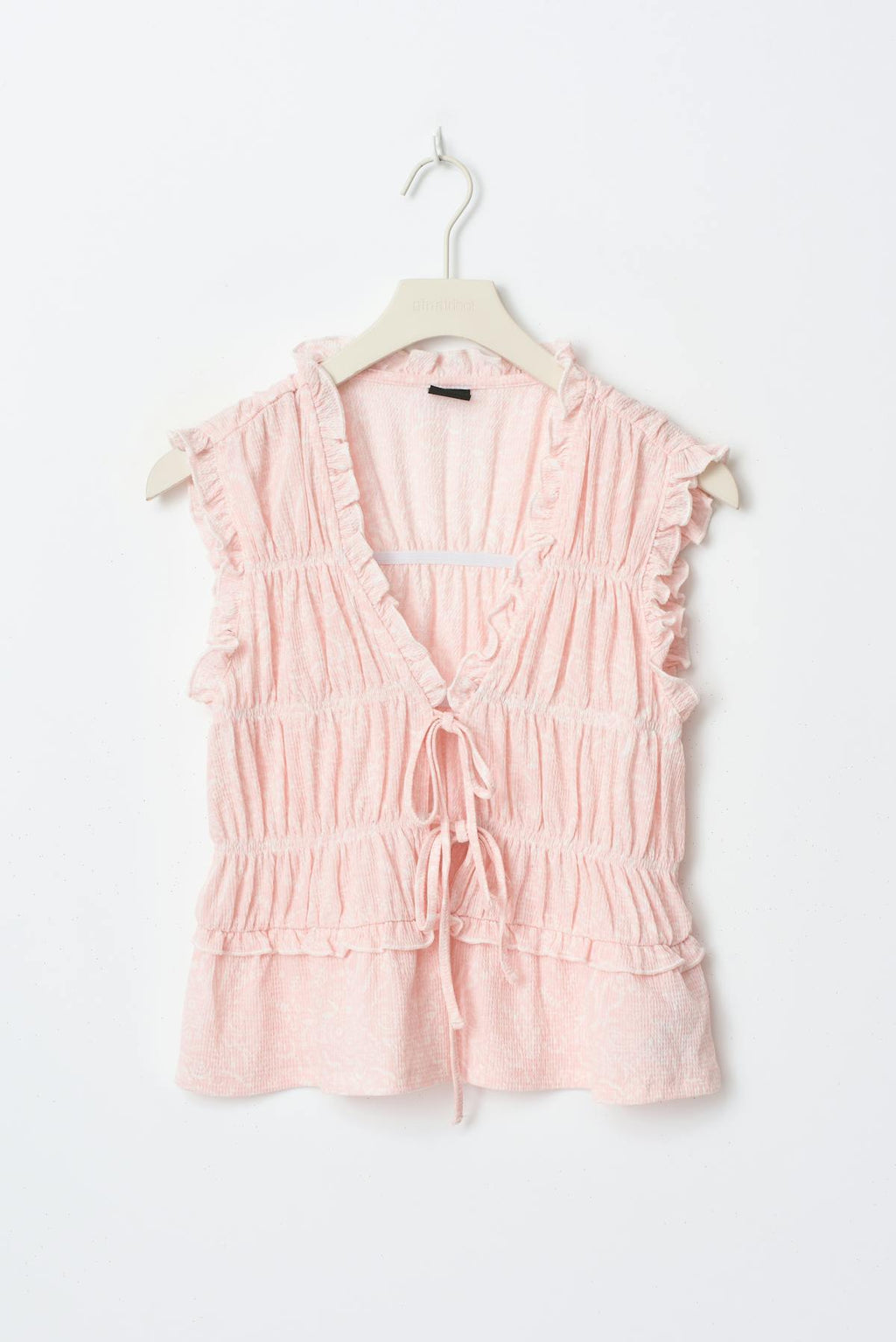 Frill tie front top