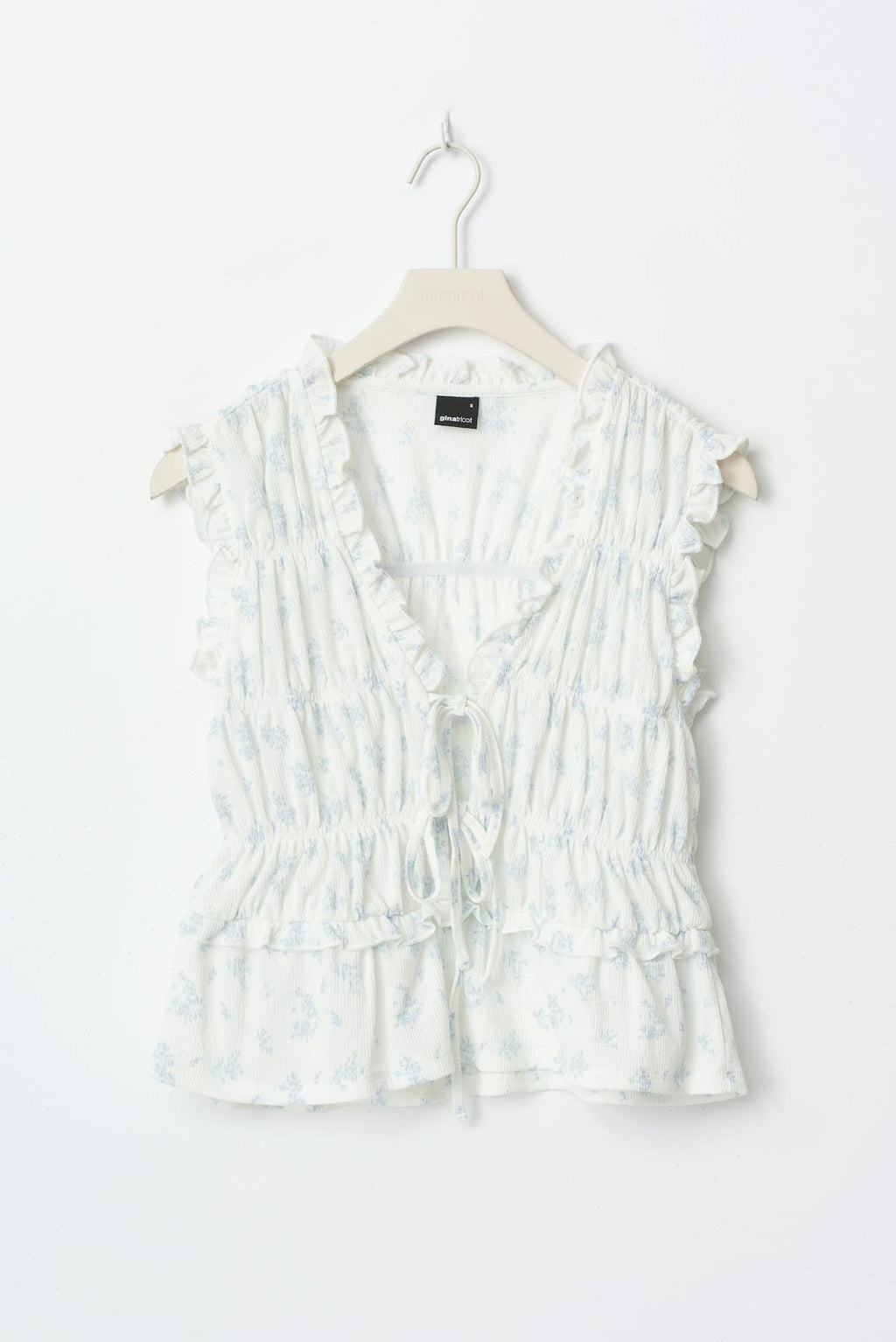 Frill tie front top