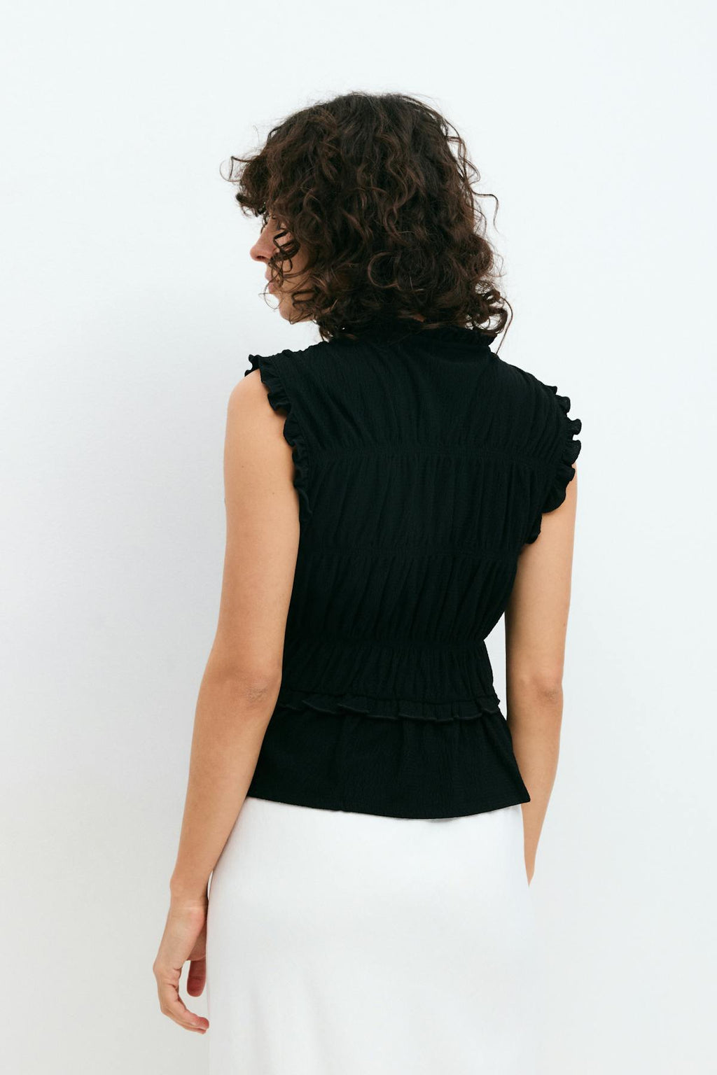 Frill tie front top