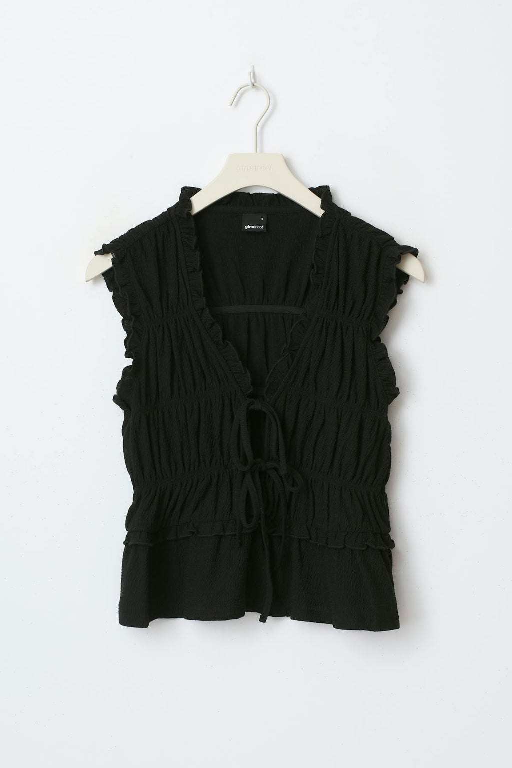 Frill tie front top