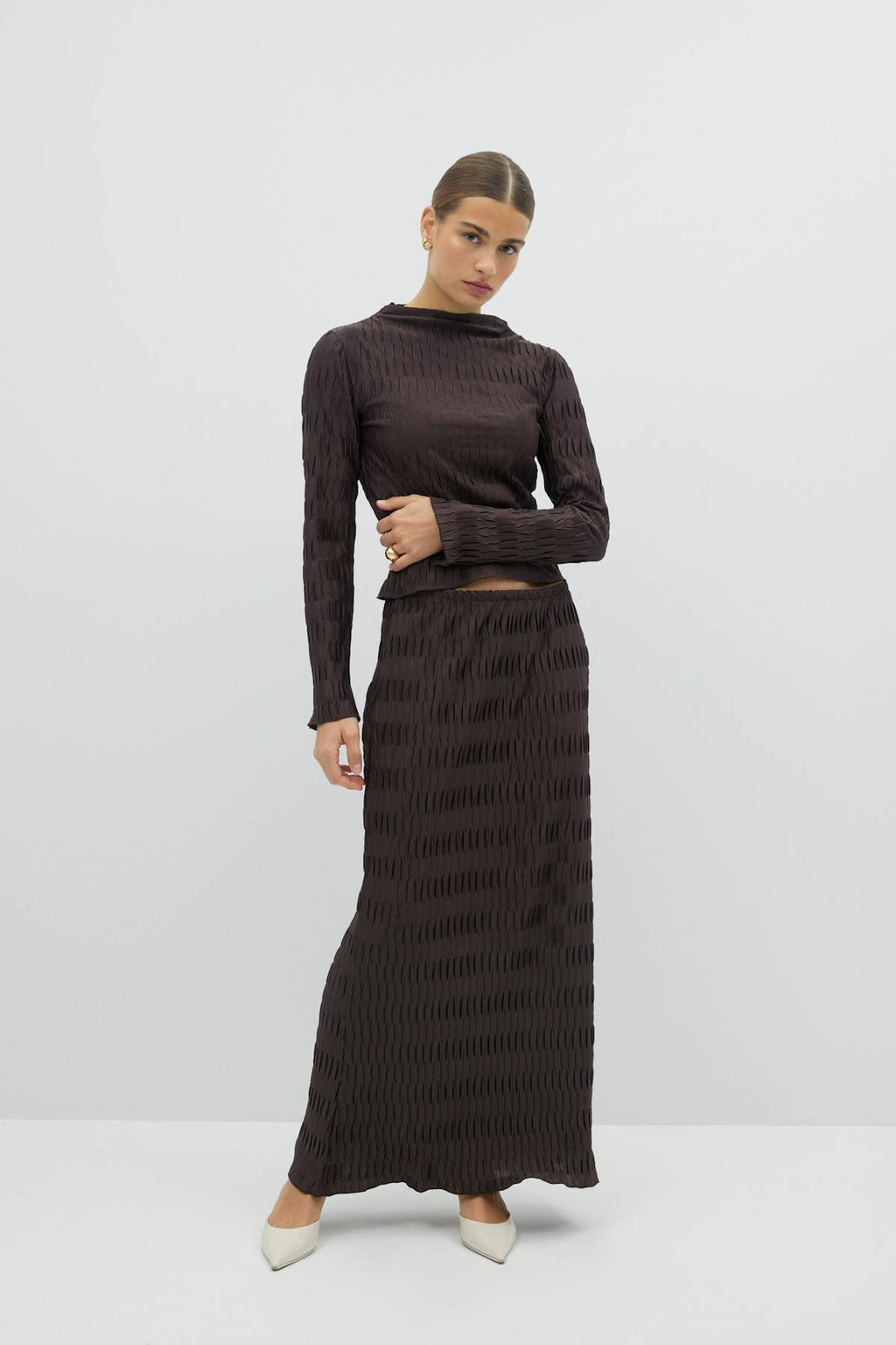 Pleated maxi skirt
