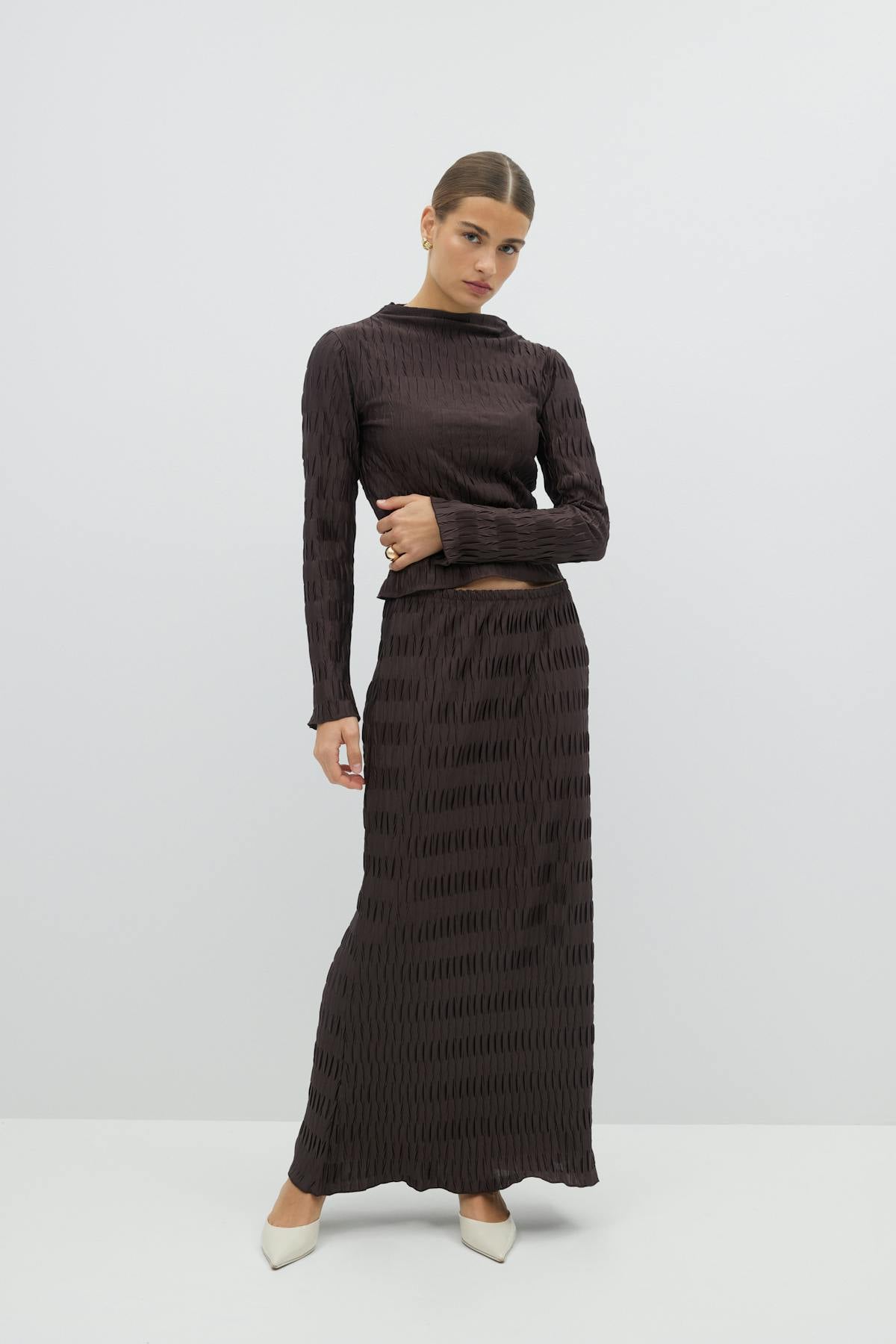 Pleated maxi skirt