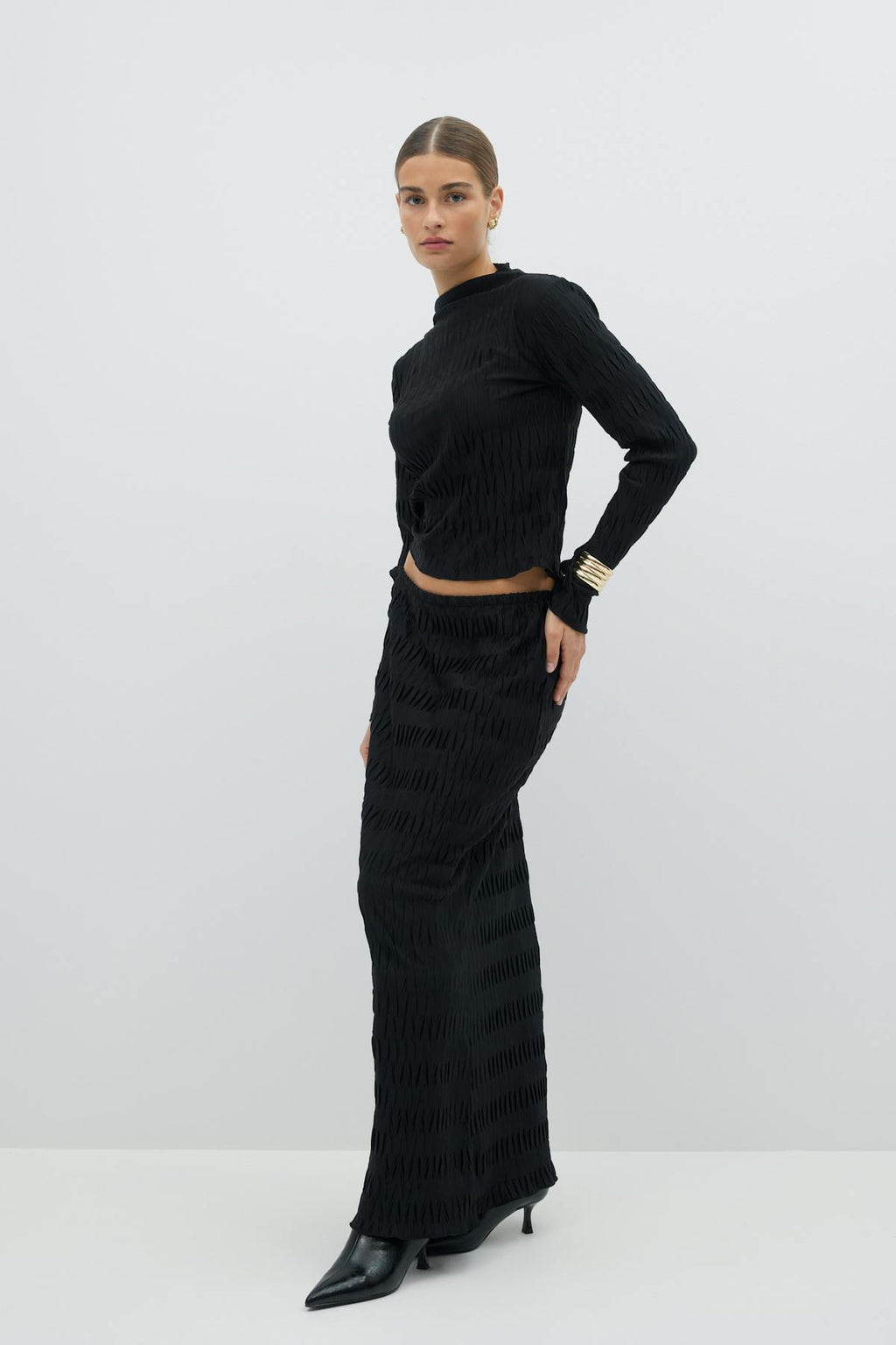 Pleated maxi skirt