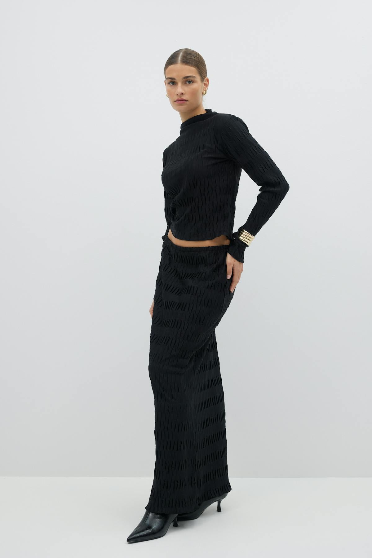 Pleated maxi skirt