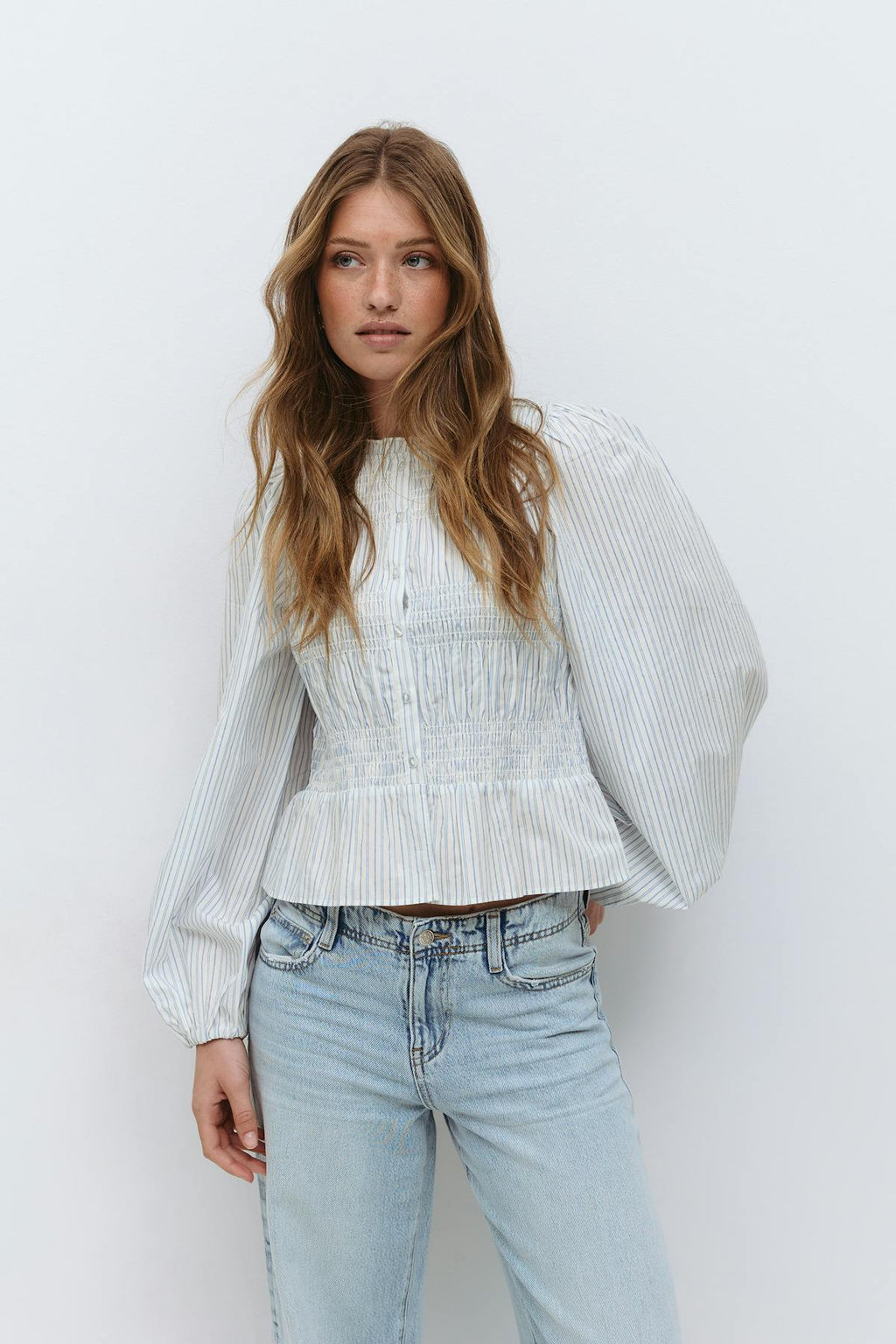 Poplin smock blouse