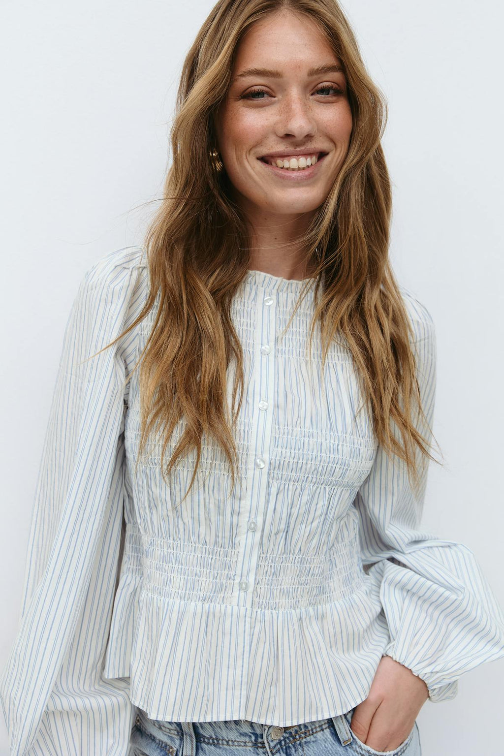 Poplin smock blouse