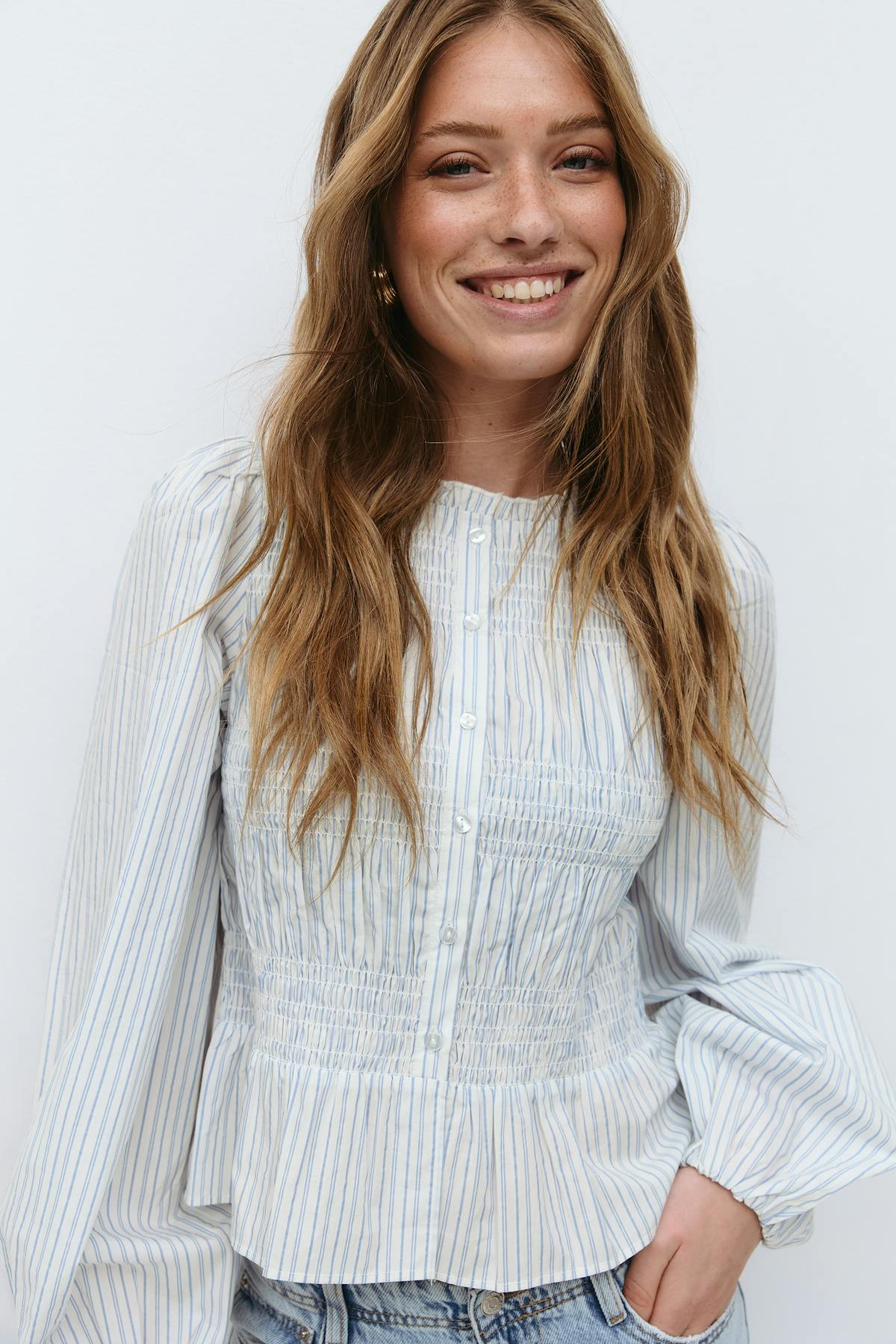 Poplin smock blouse