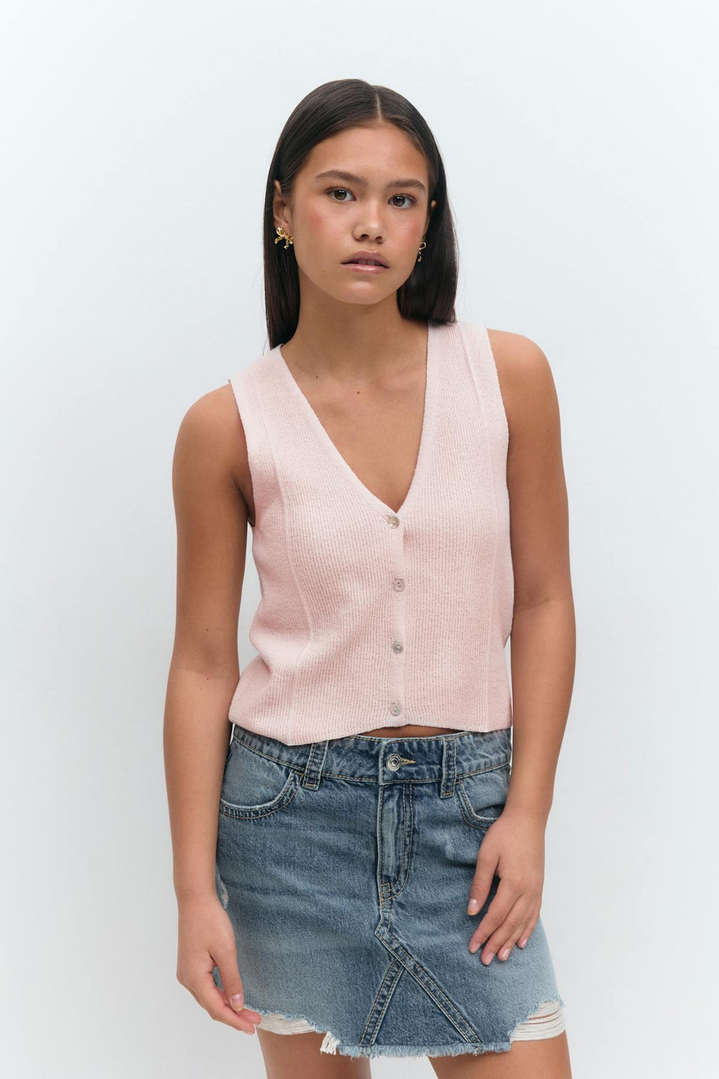 Y knitted vest