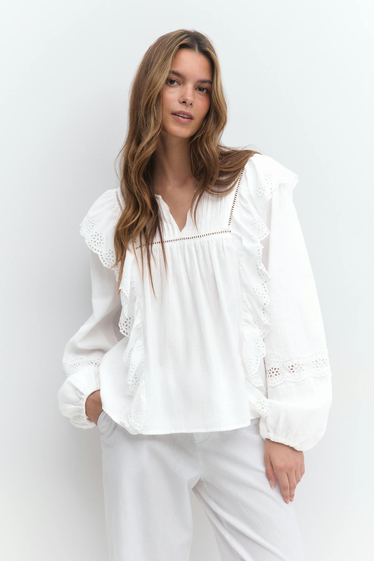 Lace boho blouse