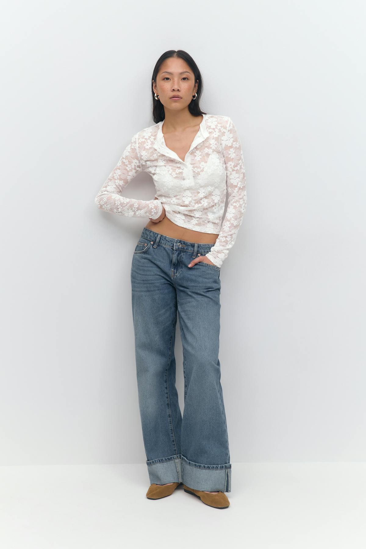 Pleated lace top