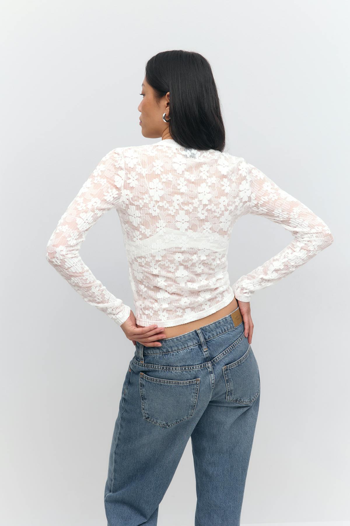 Pleated lace top