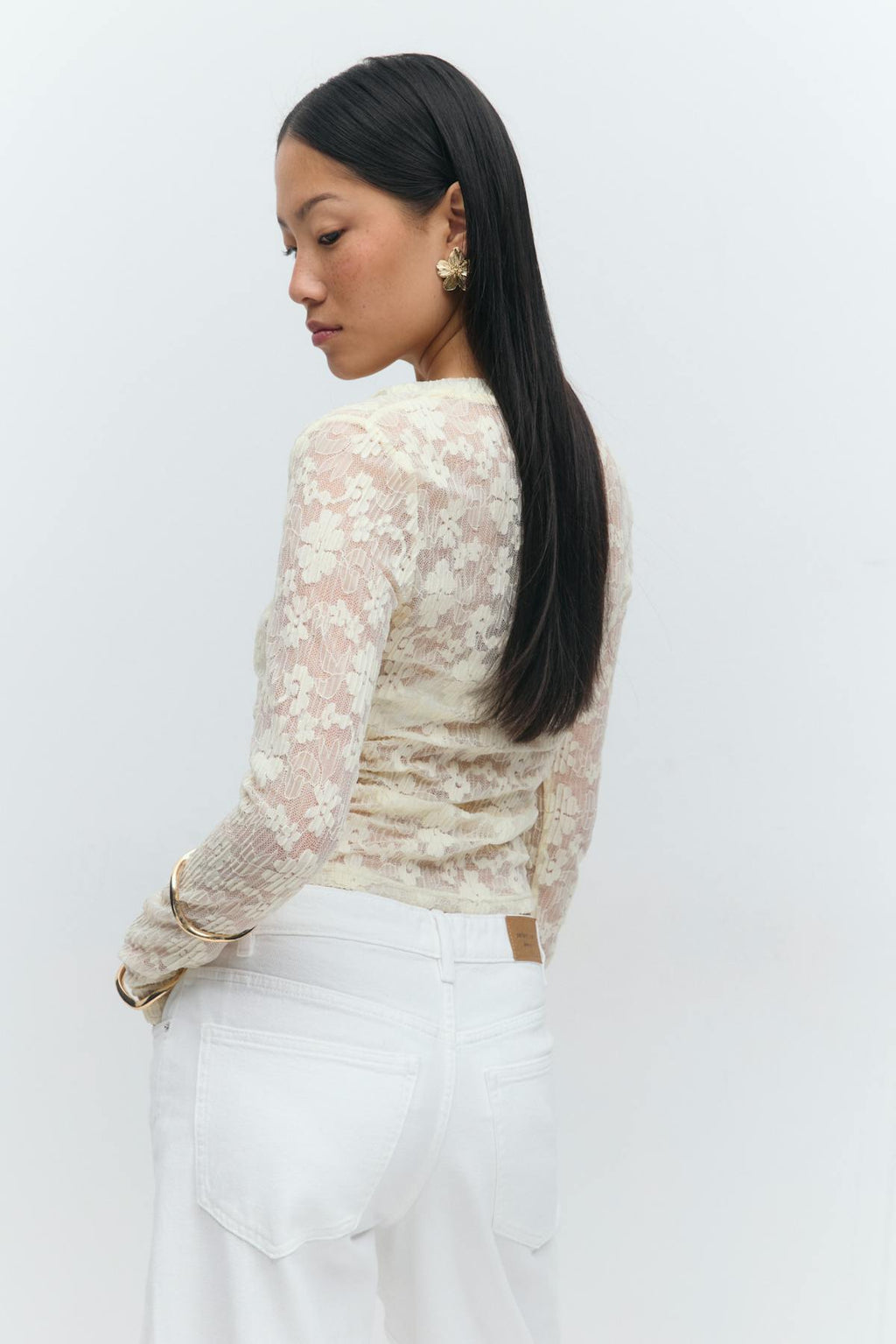 Pleated lace top