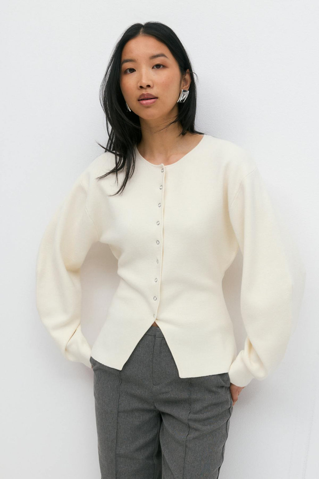 Knitted sculptured cardigan
