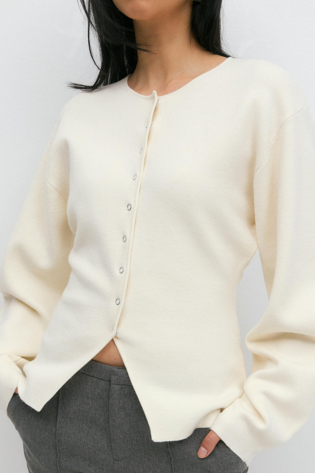 Knitted sculptured cardigan