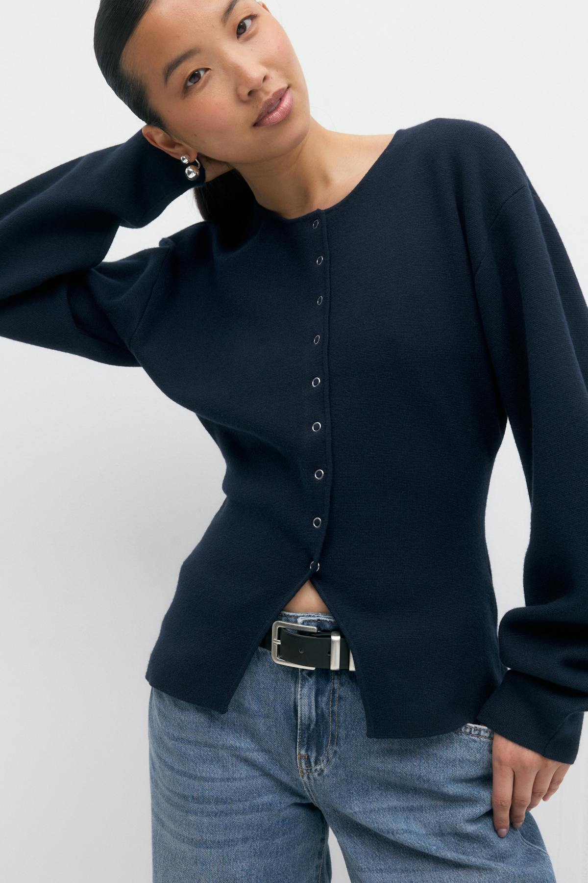 Knitted sculptured cardigan