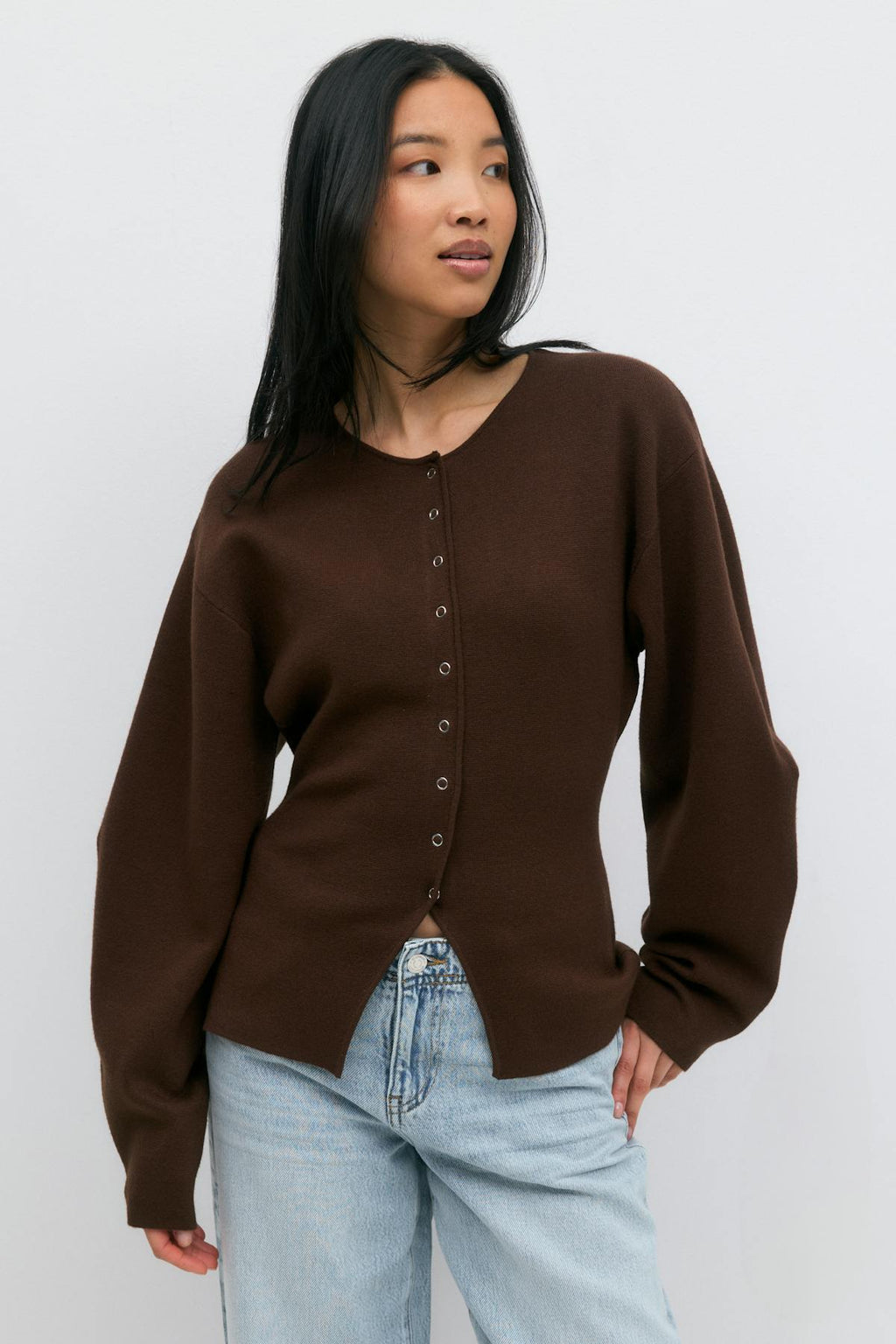 Knitted sculptured cardigan
