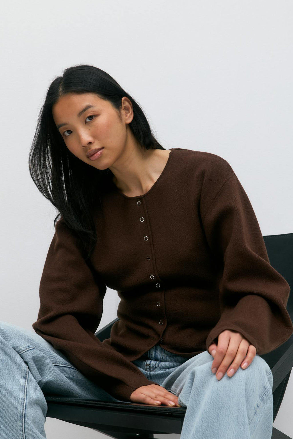 Knitted sculptured cardigan